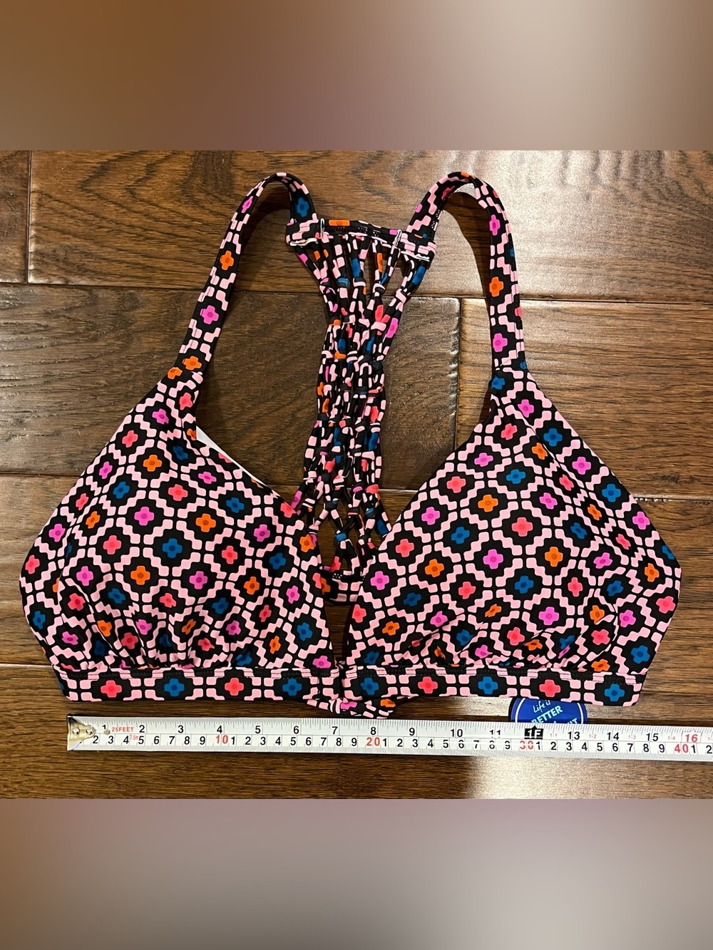NWT Swimsuits For All Women’s 2 PIECE Pink Geometric Top 18 Bikini Bottoms 16 - Picture 6 of 12